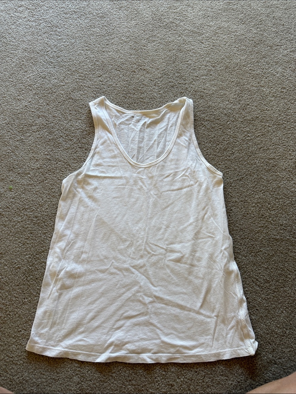 Athleta White Scoop Neck Tank Top